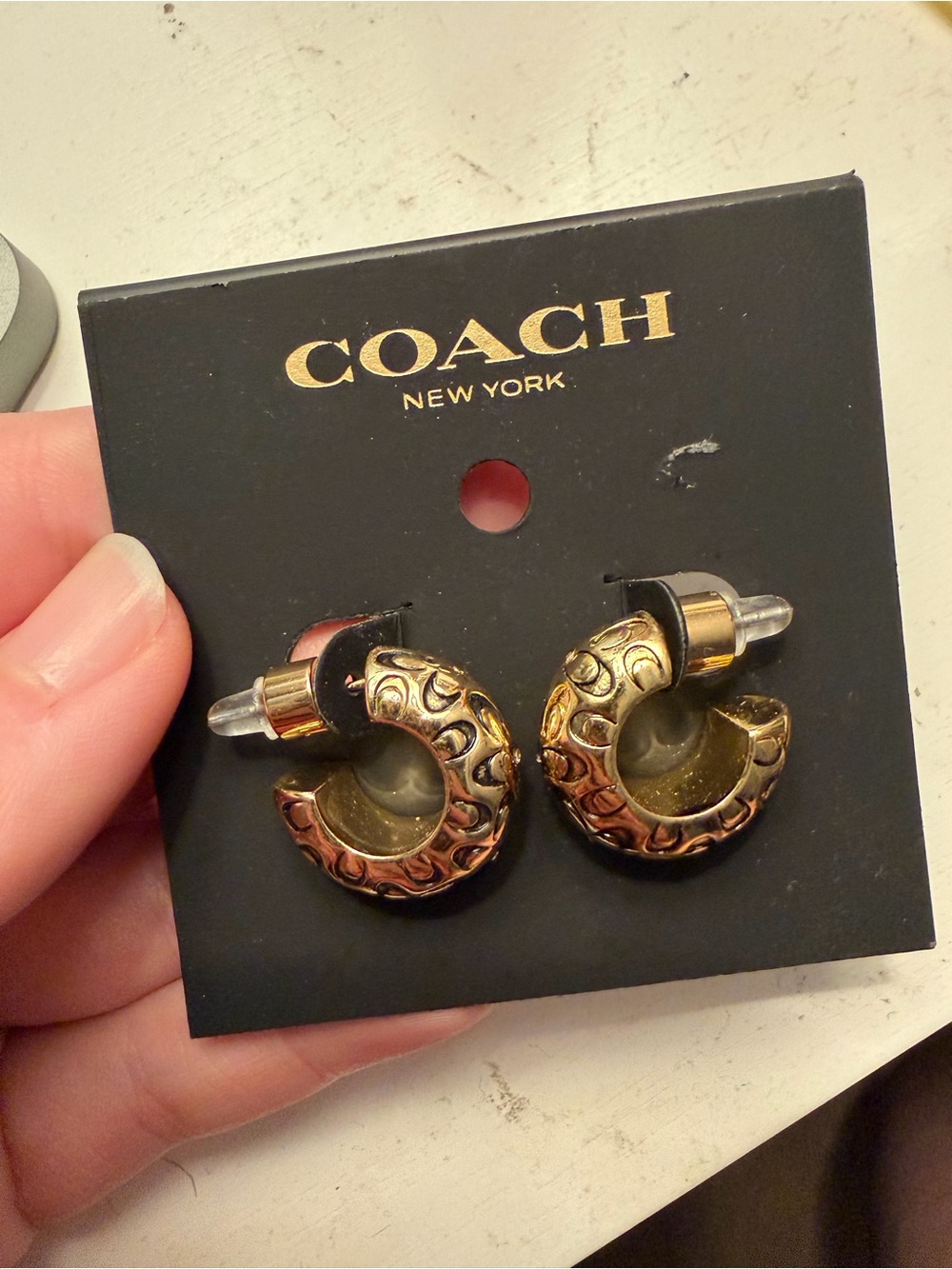 Coach fashion Gold-Tone Hoop Earrings